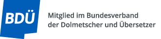Mitglied im Bundesverband der Dolmetscher und Übersetzer Mitglied im Bundesverband der Dolmetscher und Übersetzer